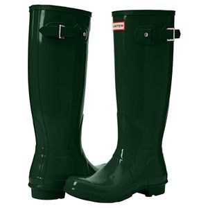 Hunter Rain Boots Green Gloss